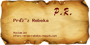 Práz Rebeka névjegykártya